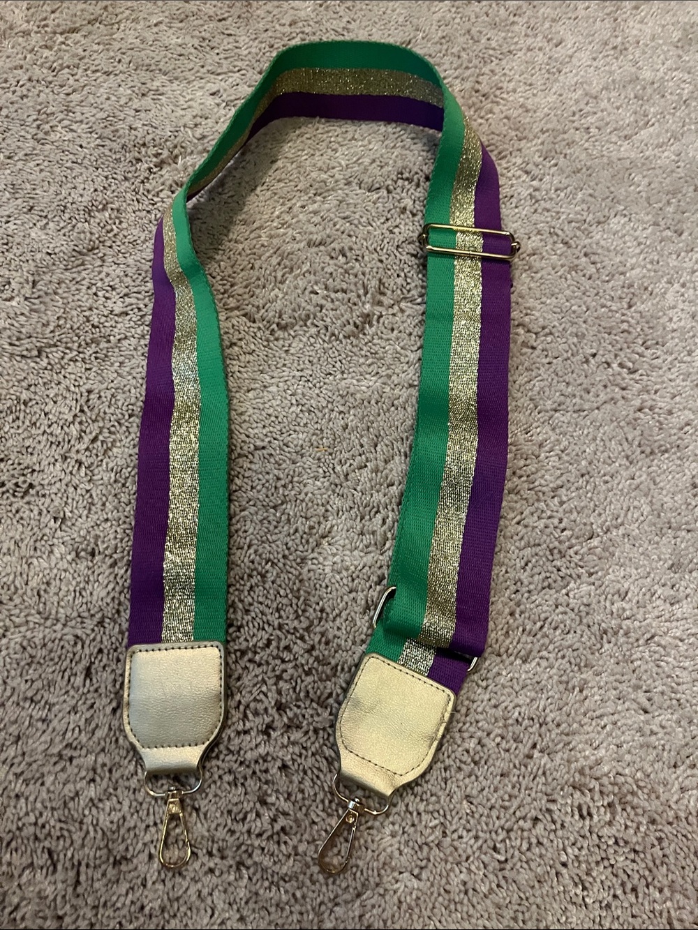 Purple & Green Glitter Strap for Bags